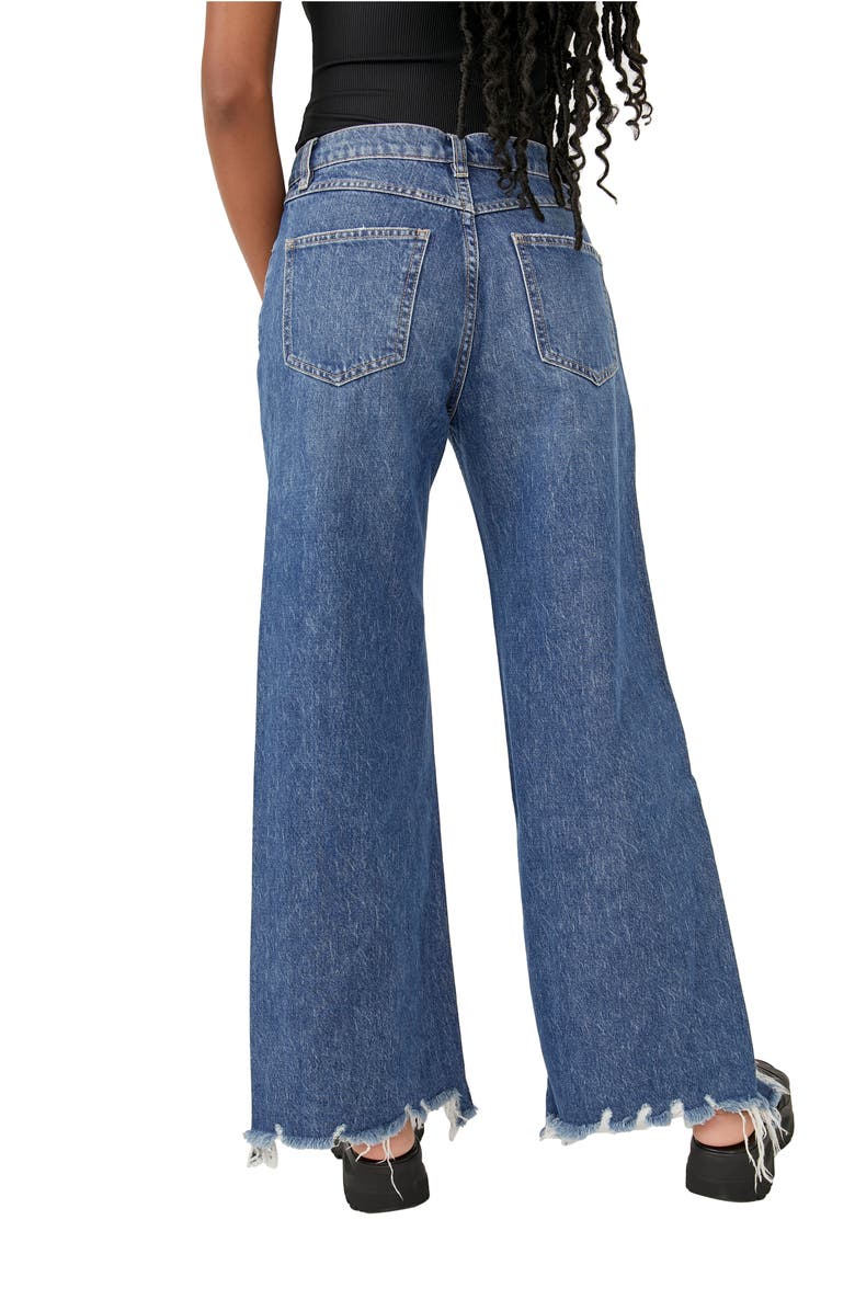 Free People Straight Up Baggy Flare Jeans, Alternate, color,