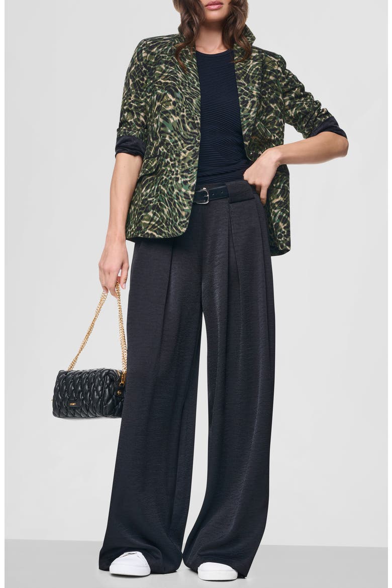 Print Sanded Twill Blazer, Alternate, color, FOREST LEOPARD
