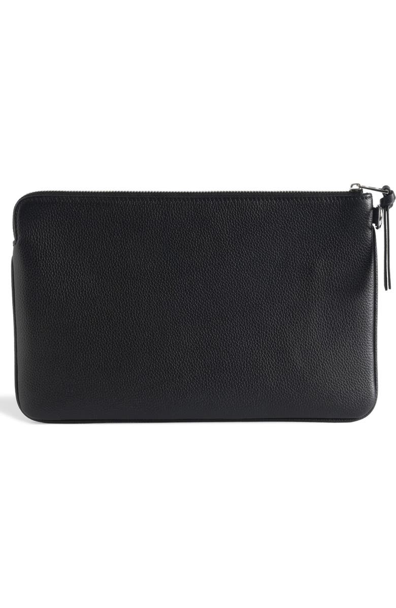 Zadig & Voltaire Angel Leather Clutch, Alternate, color, Black