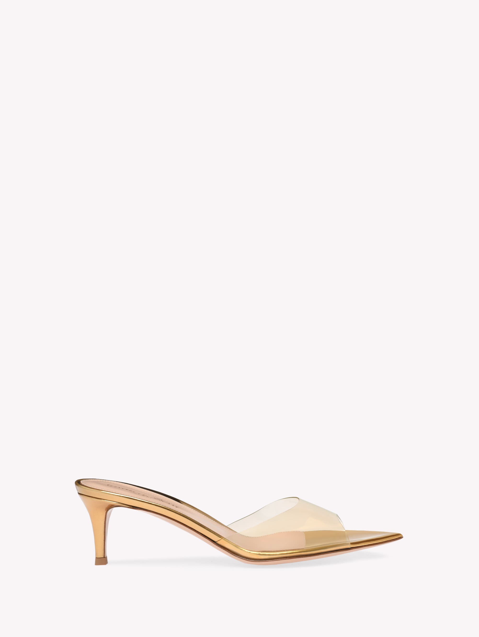 Gianvito Rossi Elle 55 Mules, Main, color, Metallic Gold Plastic