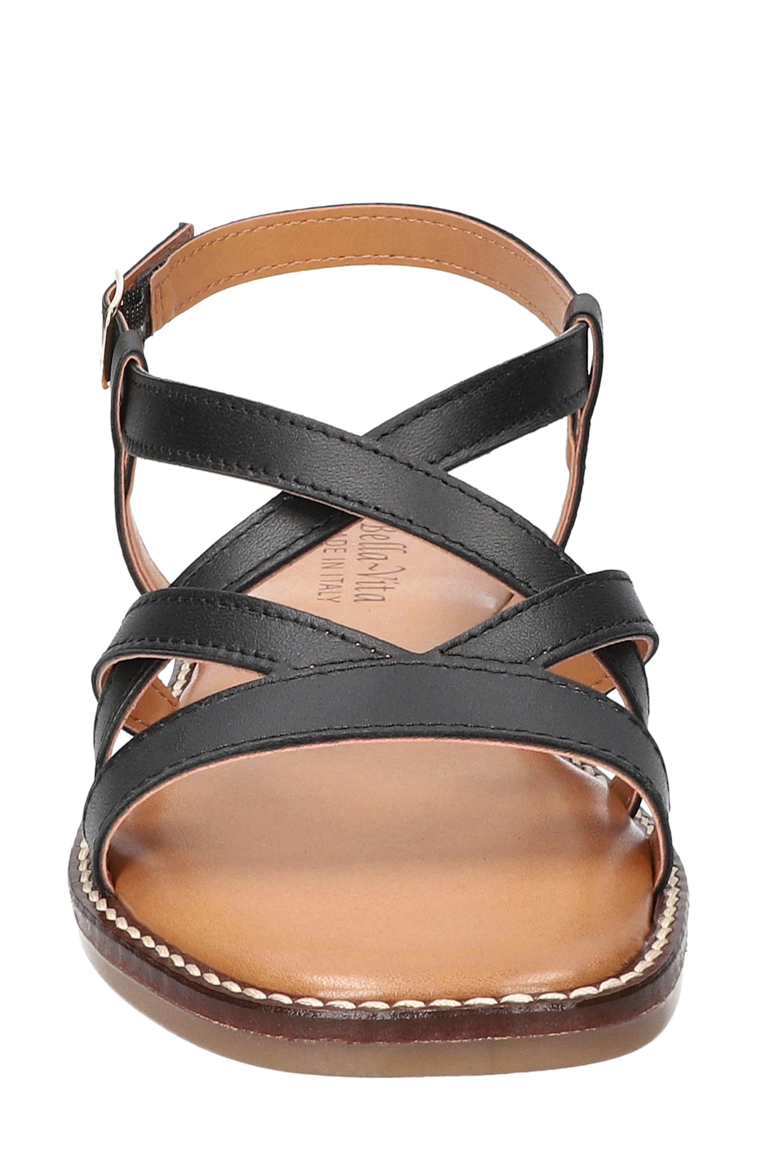 Bella Vita Tya Strappy Sandal, Alternate, color, Black Italian Leather