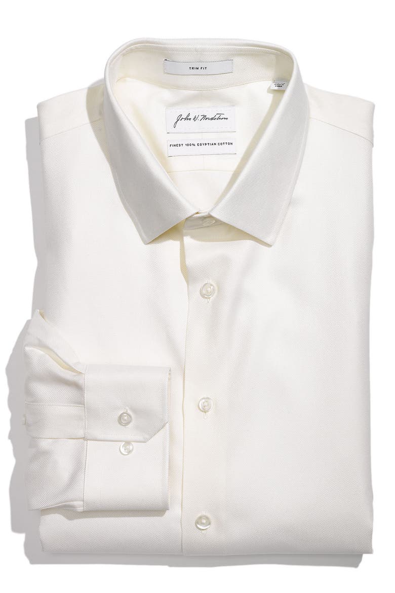 ecru dress shirt slim fit Two Ply Cotton Slim Fit Dress Shirt Ecru C507ETRX / 17 x 32/33