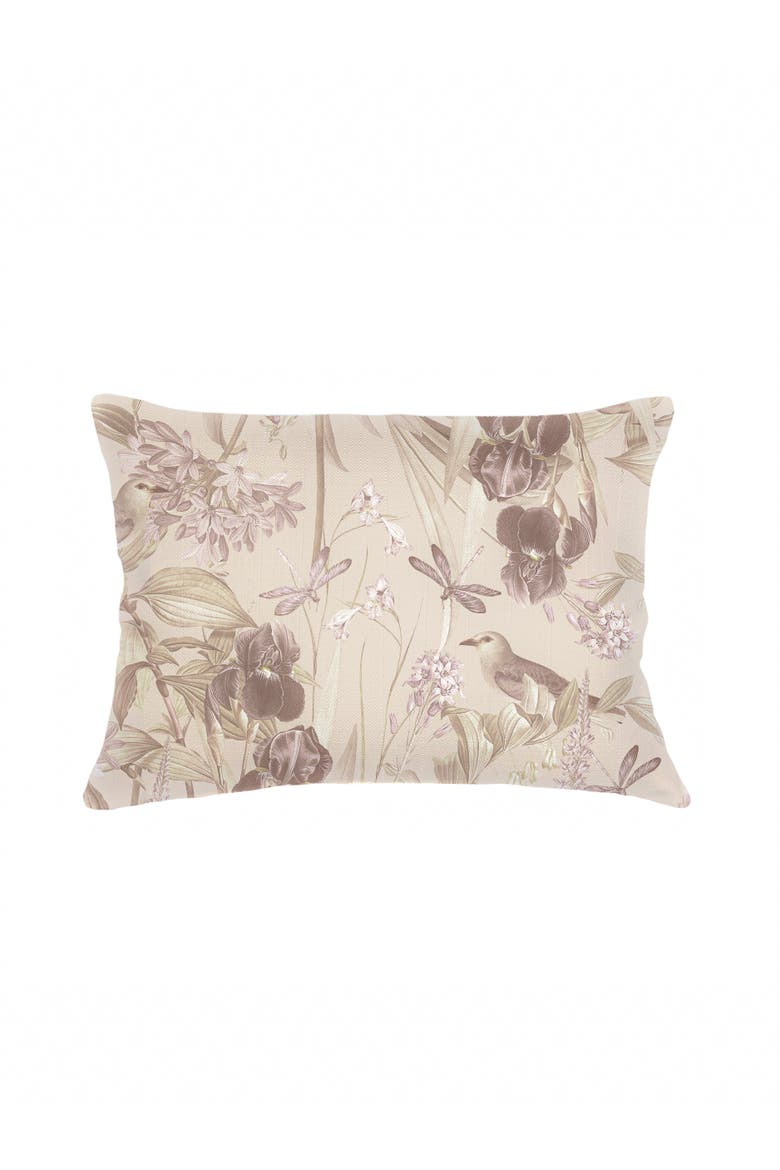 Tropical Paradise Linen Pillow with Down Alternative Insert, Main, color, Beige