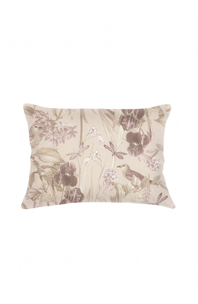 Anaya Tropical Paradise Linen Pillow with Down Insert, Alternate, color, Beige
