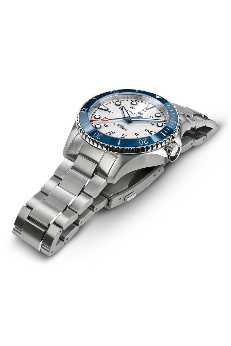Khaki Navy Scuba Automatic Bracelet Watch, 43mm, Alternate, color, SILVER