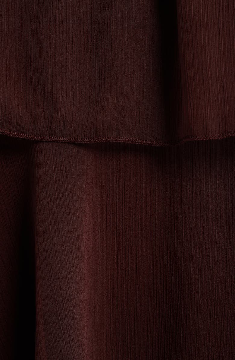 MANGO Cake Ruffle Minidress, Alternate, color, Chocolate