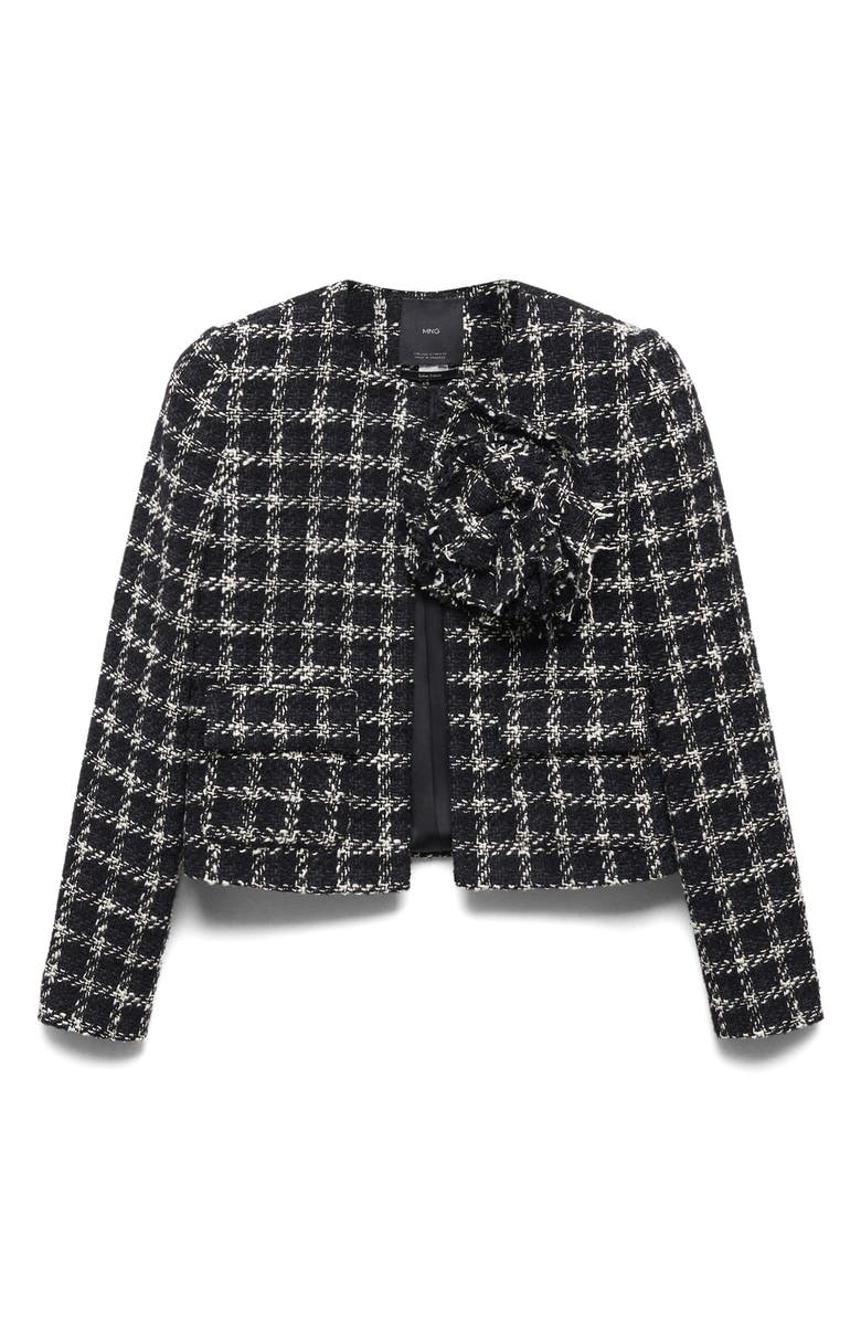 MANGO Floral Tweed Blazer, Alternate, color, 
