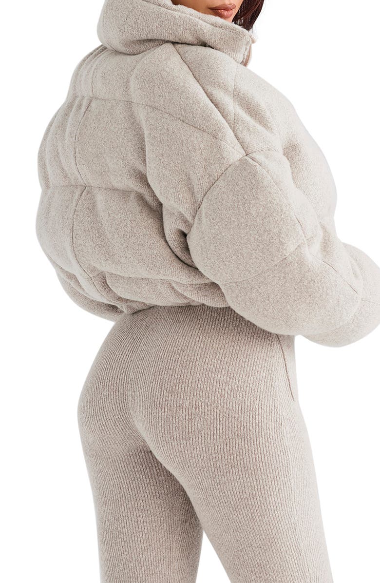 HOUSE OF CB Pascal Knit Crop Puffer Jacket, Alternate, color,