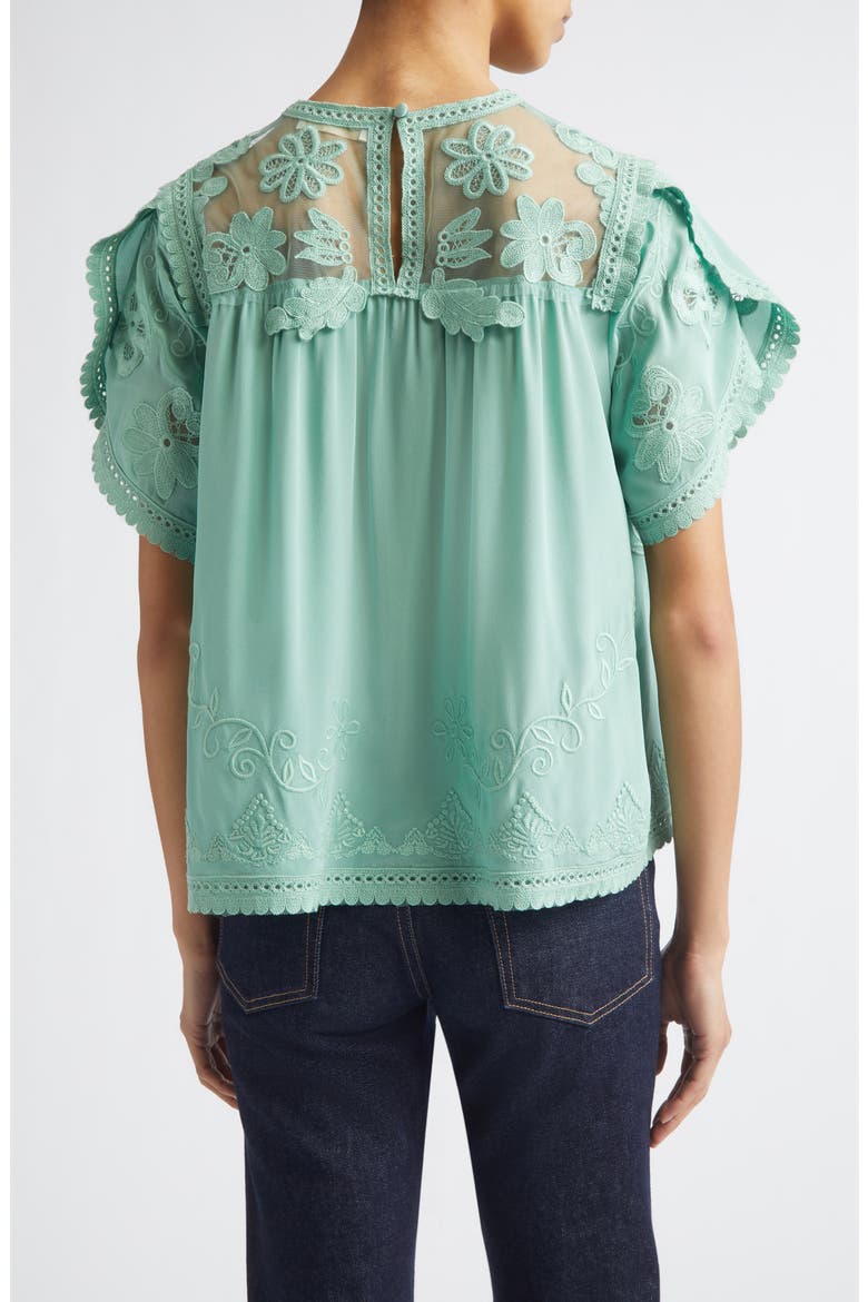 Alma Illusion Silk Top, Alternate, color, ARCTIC