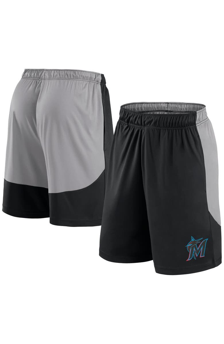 FANATICS Men's Fanatics Black/Gray Miami Marlins Go Hard Shorts, Main, color, Black