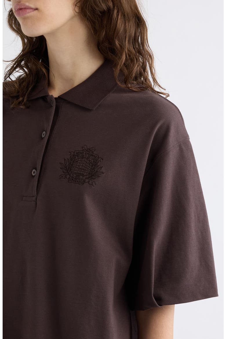 Eteddy Bubble Hem Polo, Alternate, color, DARK BROWN