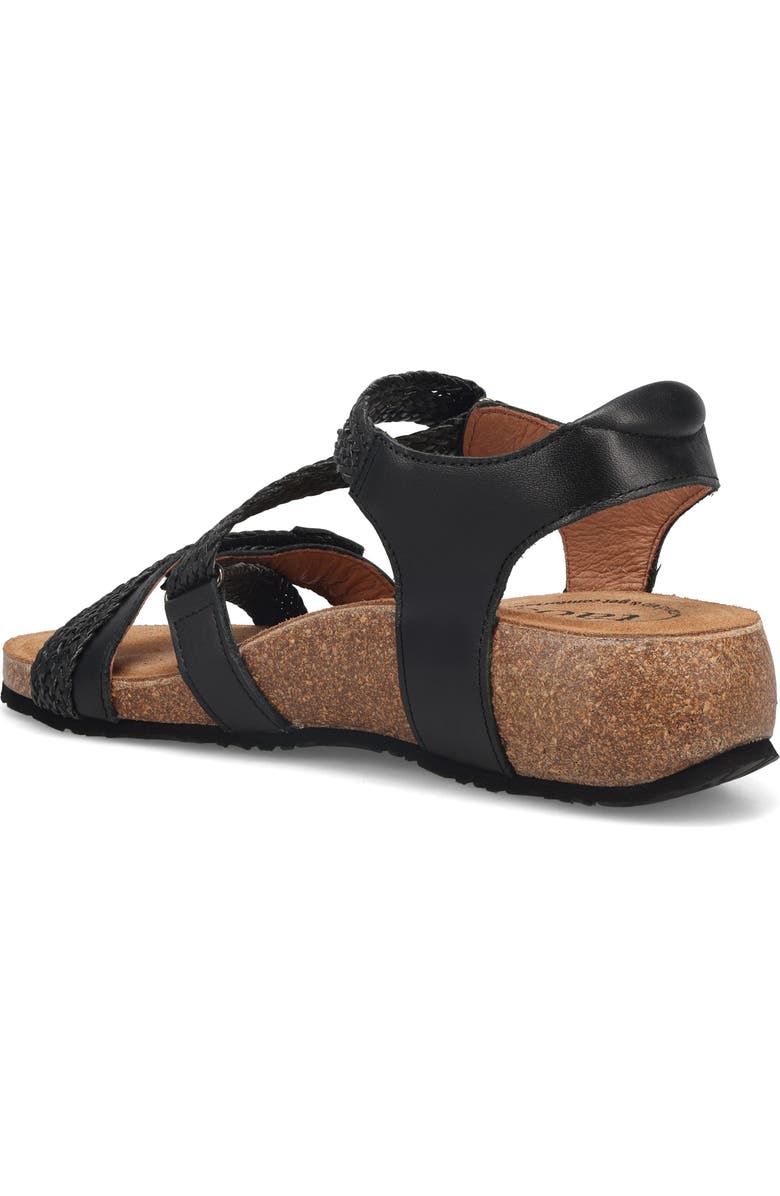 Taos 'Trulie' Wedge Sandal, Alternate, color, Black Leather
