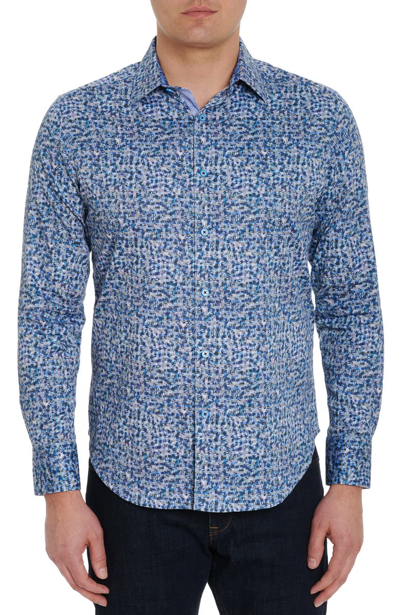 Robert Graham Labyrinth Button-Up Shirt, Main, color,