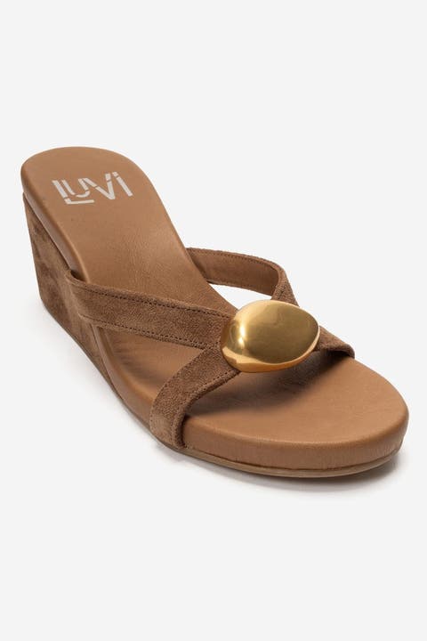 Caterina Leather Wedge Sandal