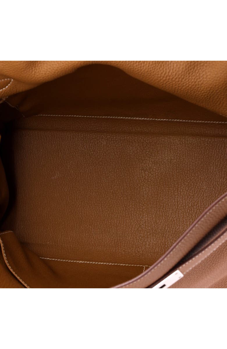 Pre-Owned Hermes Kelly Handbag Brown Togo with Palladium Hardware 35, Alternate, color, Gold