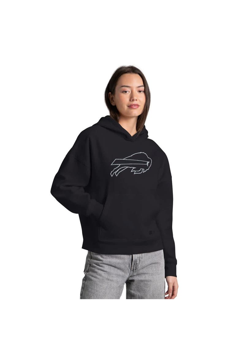 Women's Starter  Black Buffalo Bills Rhinestone Relaxed Hoodie, Main, color, Black