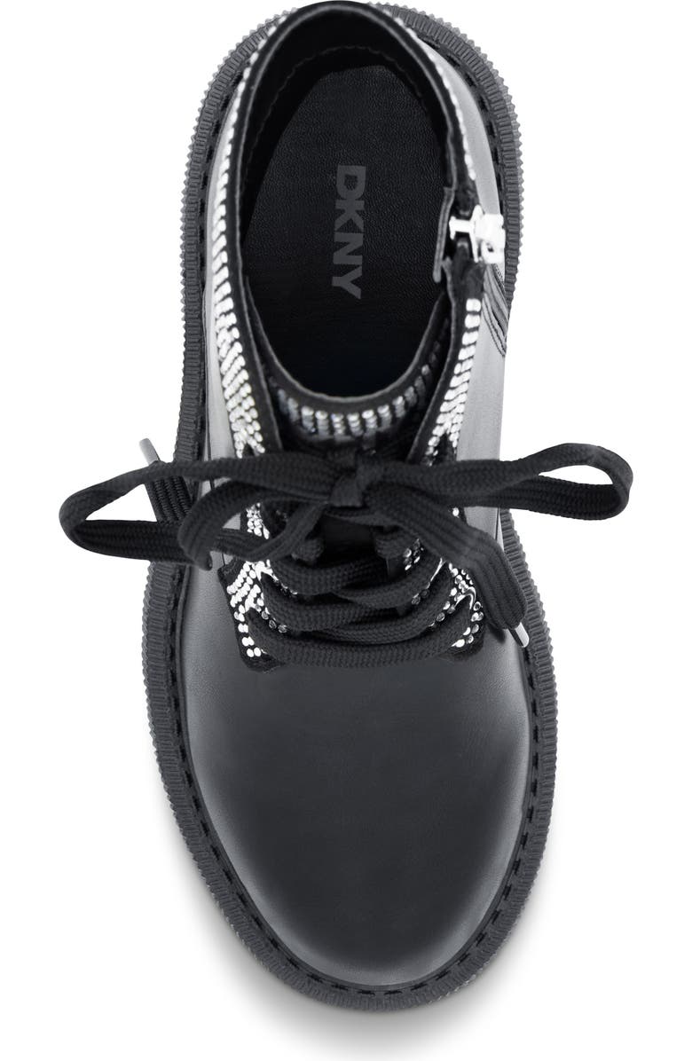 DKNY Ava Arlyn Embellished Water Resistant Combat Boot, Alternate, color, Black