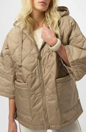 Diamond Quilted Zip Hooded Coat