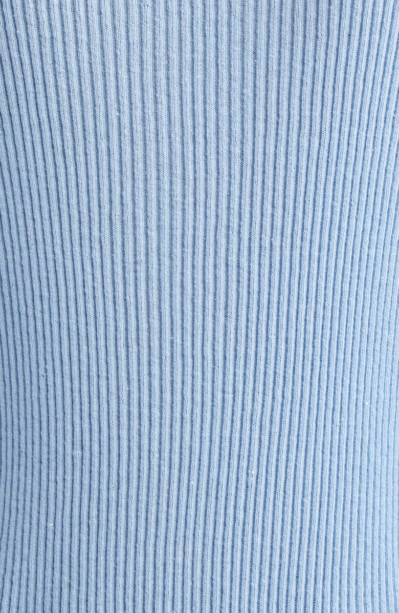 Max Mara Ribera Sequin Rib Fitted Silk & Wool Cardigan, Alternate, color, Light Blue