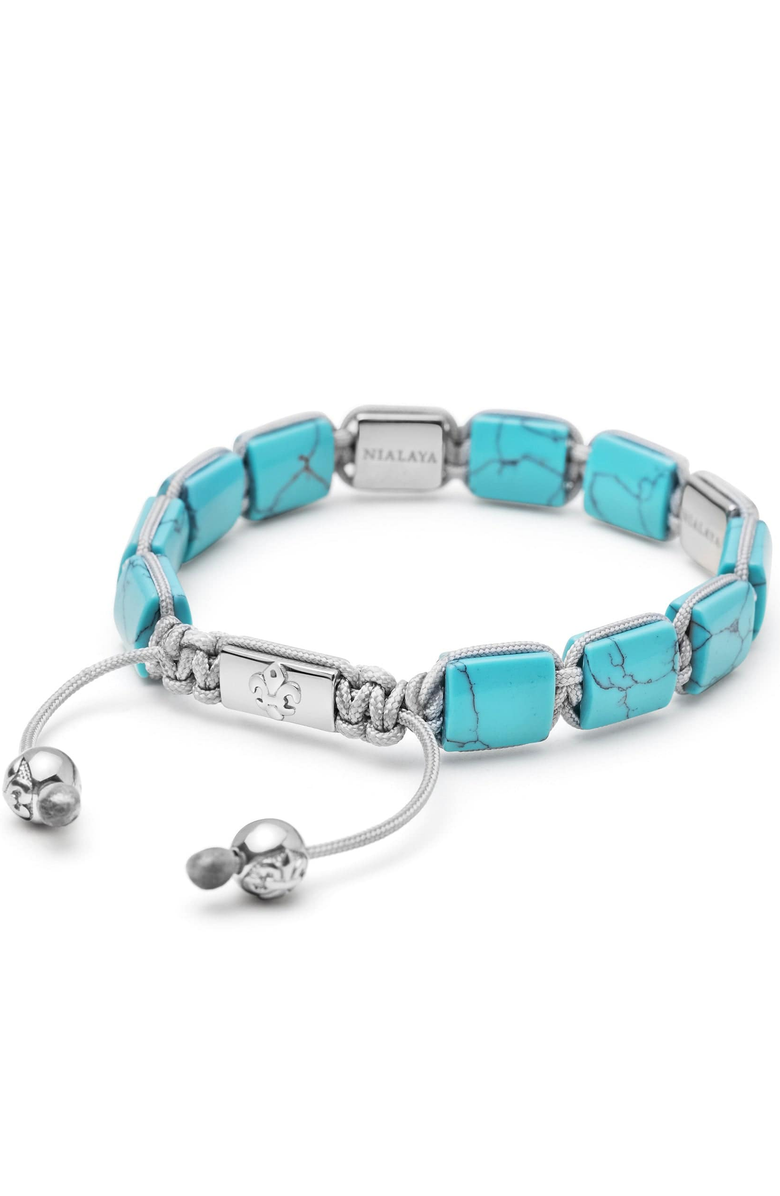 Nialaya Dorje Flatbead Bracelet, Alternate, color, Turquoise And Silver