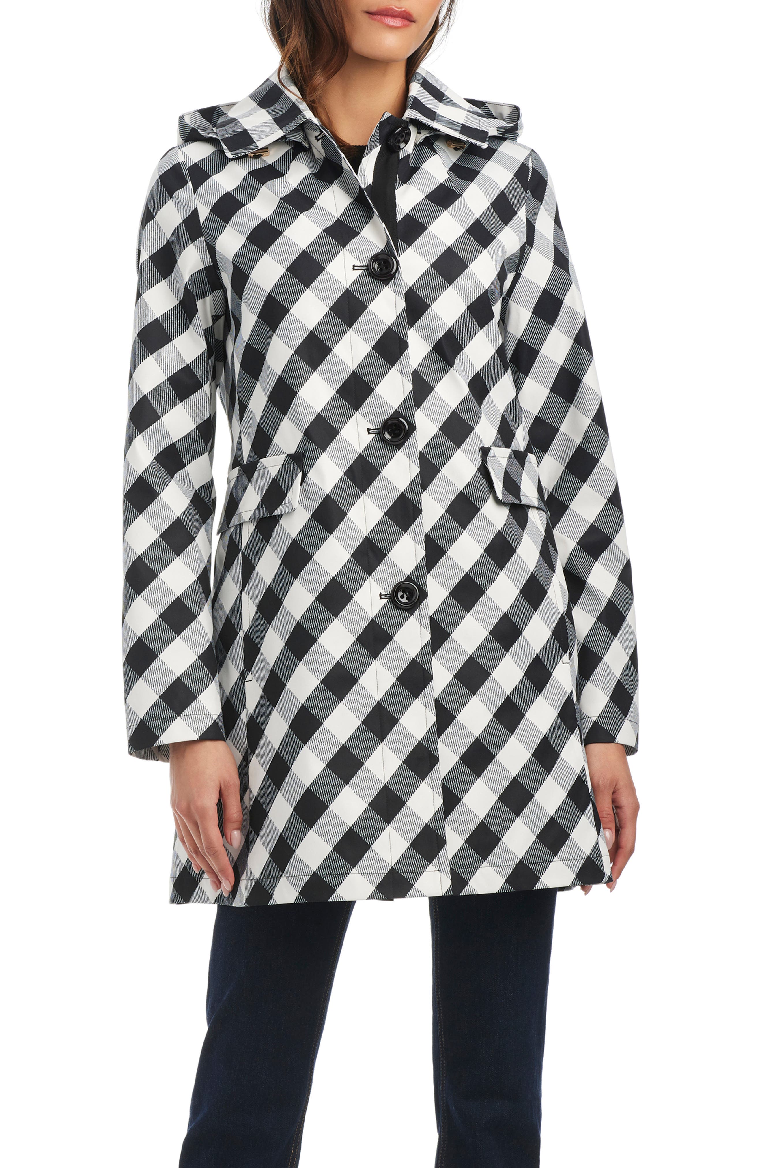 hooded water resistant a-line trench coat (Women) | Nordstromrack