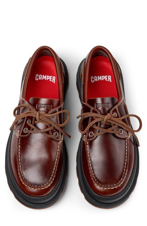 Camper Brutus Leather Lace-up Loafers In Brown