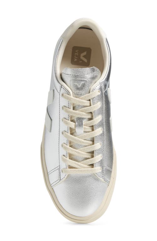 Veja Volley Leather Sneakers Color Silver In Silver White