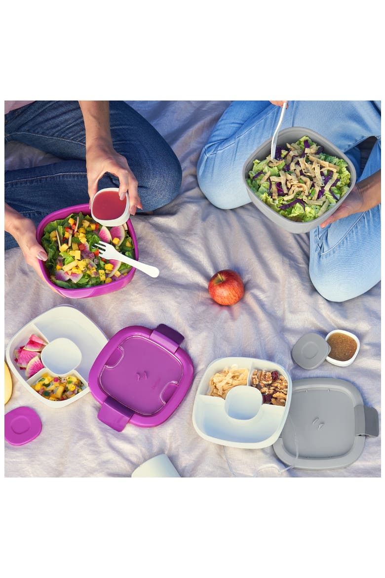 All-in-One Salad Container, Alternate, color, GRAY