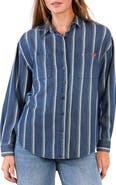 Billy T Worry-Free Stripe Button Front Shirt