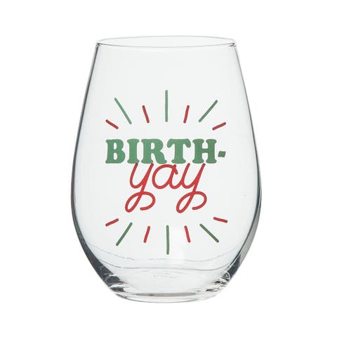 Birth-YAY! Wine Glass Clear 18 oz