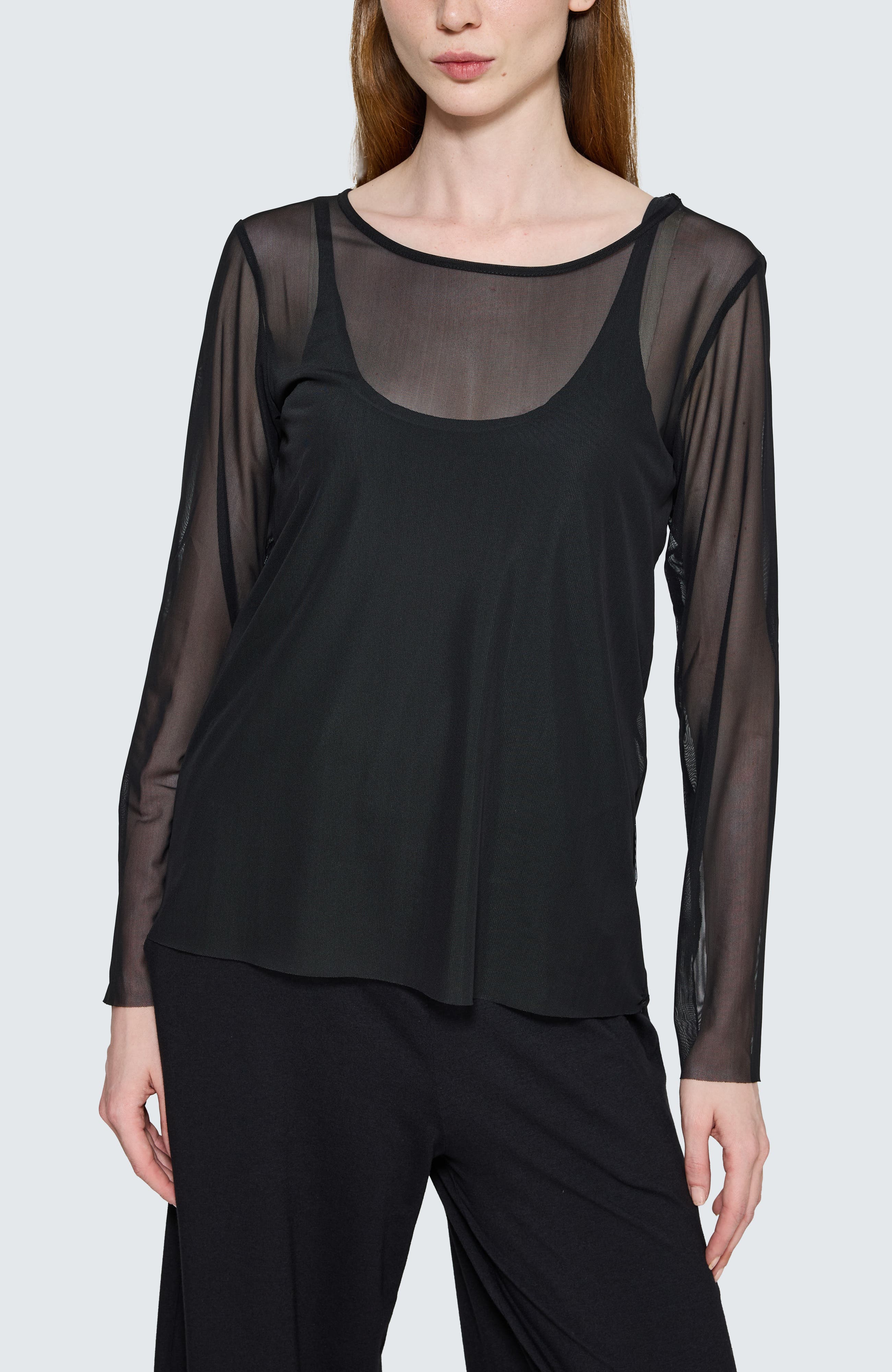 Marlene Garment-Dyed Mesh Blouse