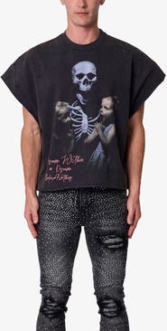 mnml Dream Distressed Graphic Cutoff T-Shirt