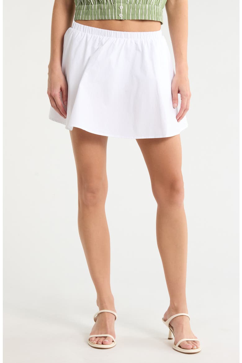 Solid A-Line Skort, Main, color, WHITE