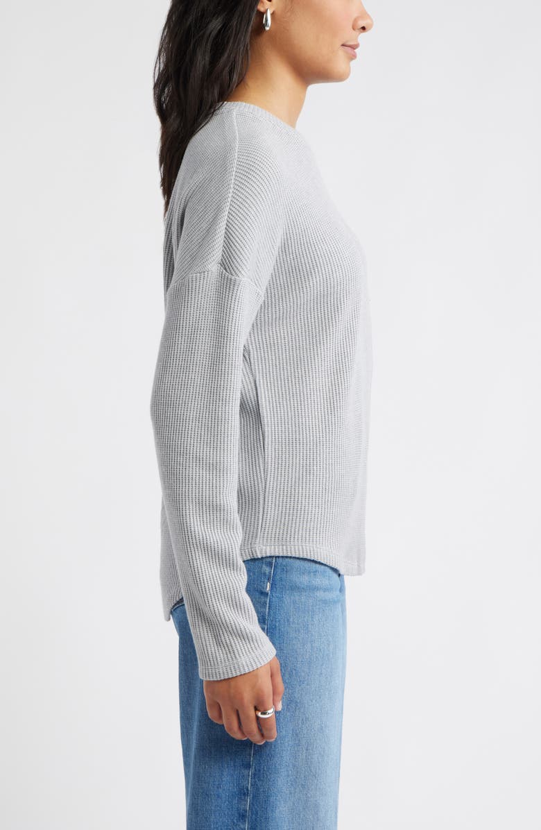 Caslon<sup
®</sup
Long Sleeve Waffle Knit T-Shirt, Alternate, color, Grey Heather