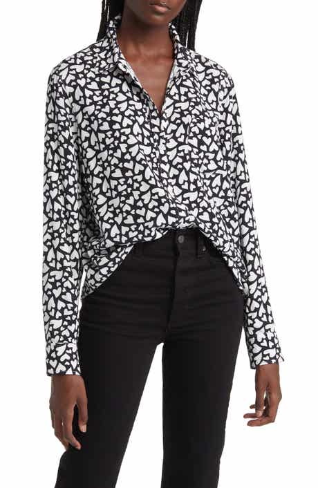 Rails Kathryn Heart Print Button-Up Shirt