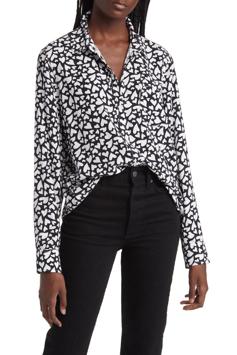 Kathryn Heart Print Button-Up Shirt video