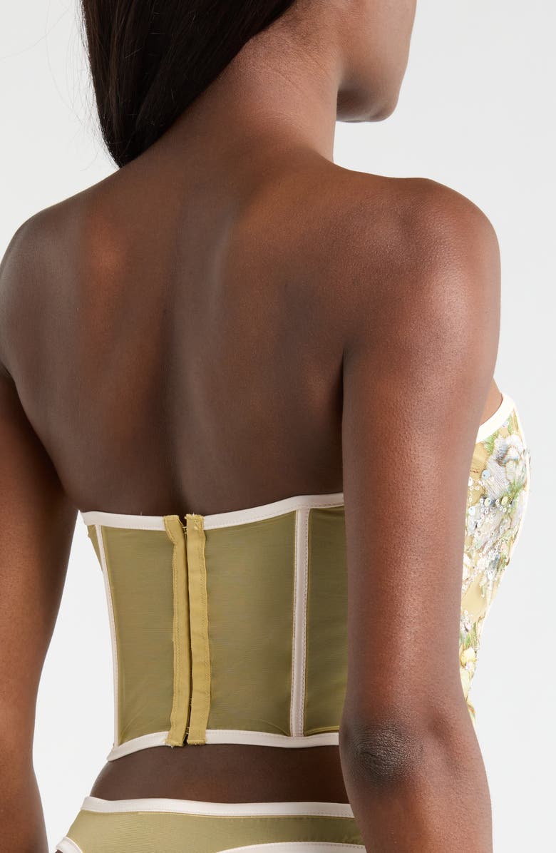 KILO BRAVA Sweetheart Embroidered Bustier, Alternate, color, Champagne Sparkle