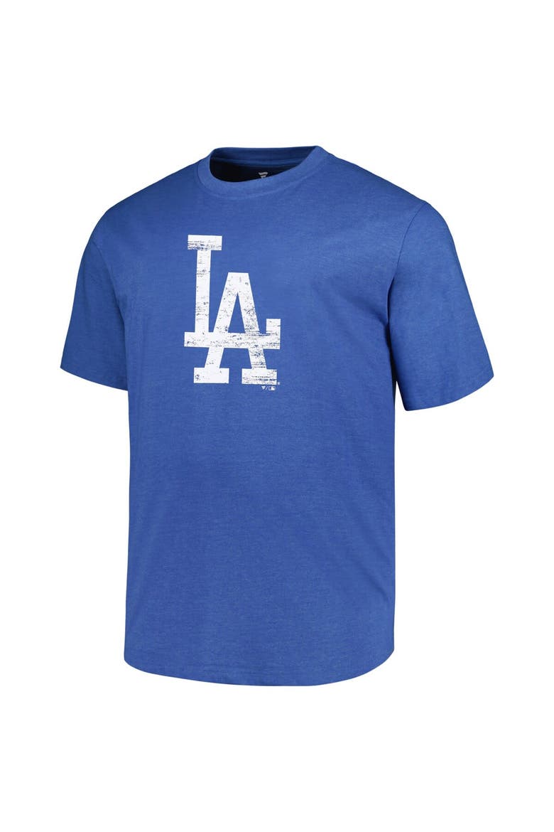 Men's Profile Heather Royal Los Angeles Dodgers Big & Tall Weathered Logo T-Shirt, Alternate, color, Heather Royal
