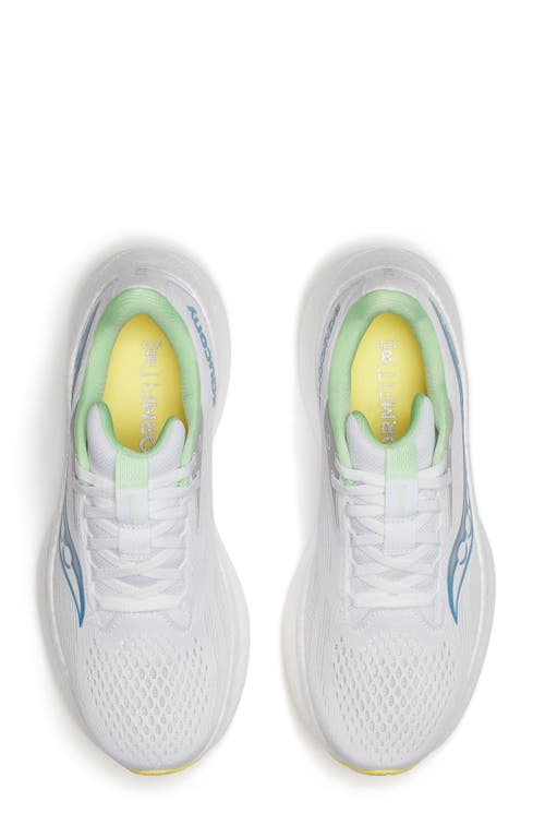 Saucony Ride 18 Running Shoe In White/verbana
