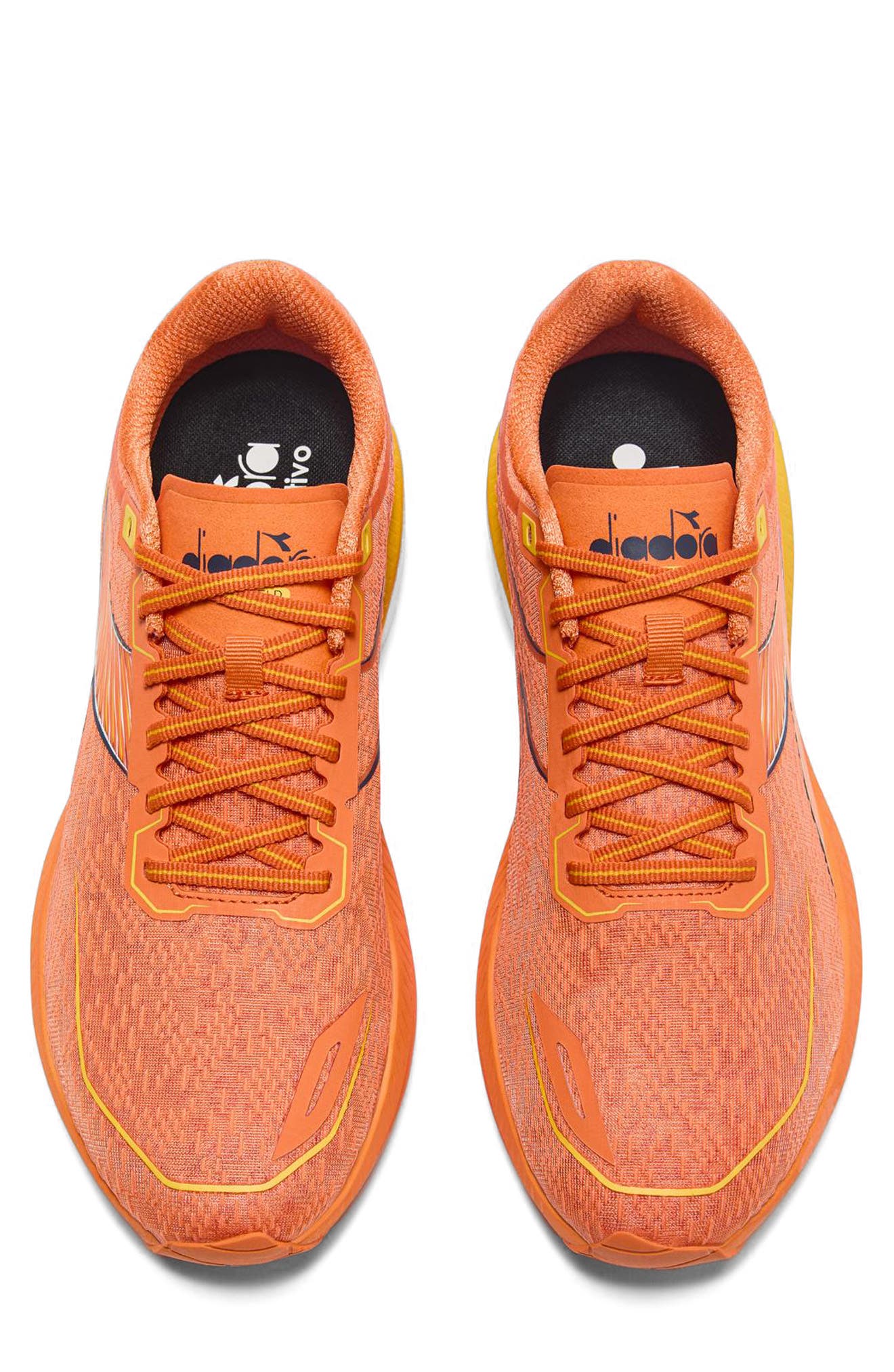 Diadora Mythos Blushield Volo 5 Sneaker, Alternate, color, Nectarine/ Lemon Chrome