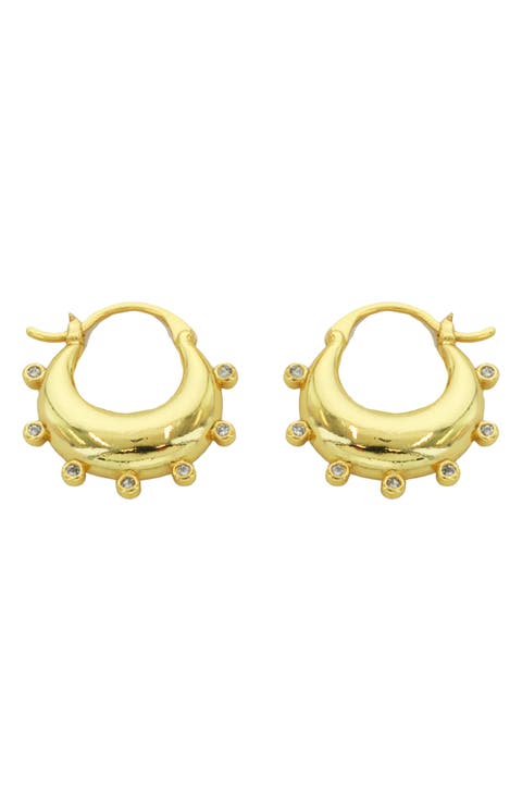 Crystal Lined Hoop Earrings