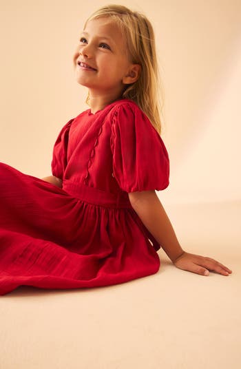Kids' Bow Accent Satin Party Dress