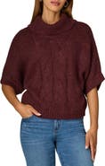 Wit & Wisdom Cable Stitch Elbow Sleeve Turtleneck Sweater