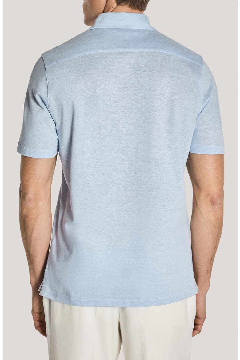 Davis Cotton & Linen Polo, Alternate, color, PALE BLUE
