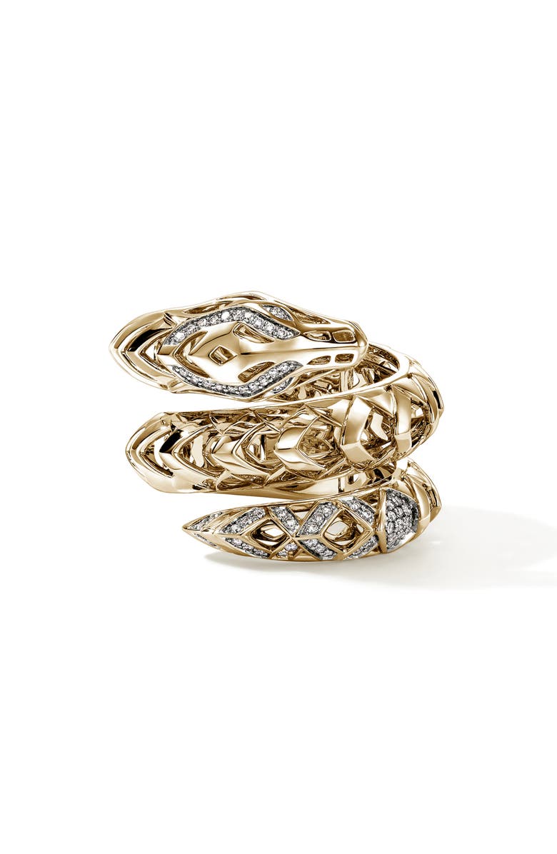 John Hardy Naga Ring in 14K Gold & Diamonds, Main, color, Gold