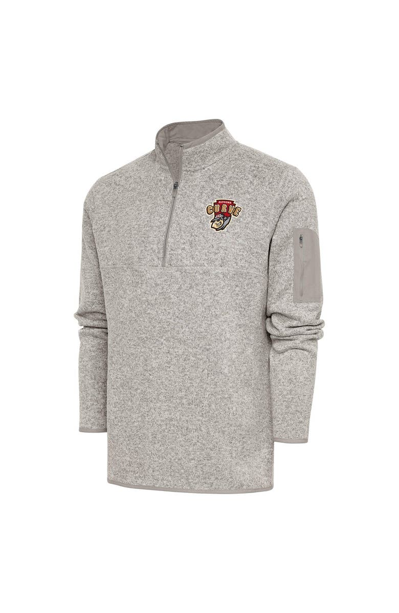 ANTIGUA Men's Antigua  Oatmeal Altoona Curve Fortune Quarter-Zip Pullover Jacket, Main, color, 