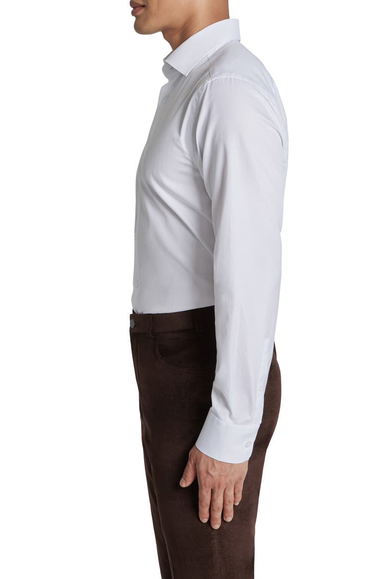 Adlam Solid Herringbone Dress Shirt, Alternate, color, WHITE