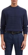 Bugatchi Textured Cotton & Silk Crewneck Sweater