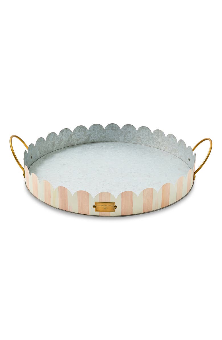 MACKENZIE CHILDS Rosy Stripe Set of 2 Serving Trays, Alternate, color, Rosy