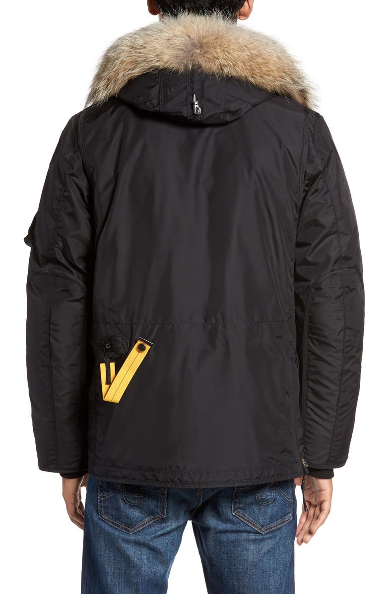 Parajumpers 'Right Hand' Water Repellent Down Jacket with Faux Fur & Genuine Coyote Fur Trim, Alternate, color,